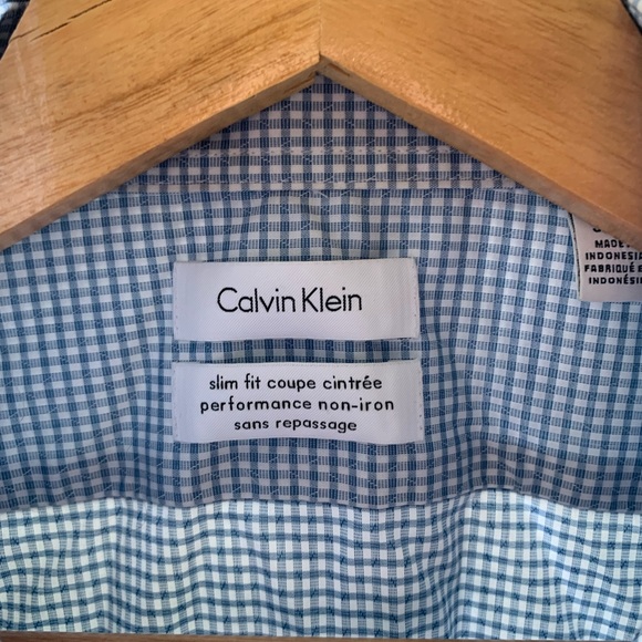 Calvin Klein Dress Shirt MEDIUM, BLUE - Picture 2 of 3